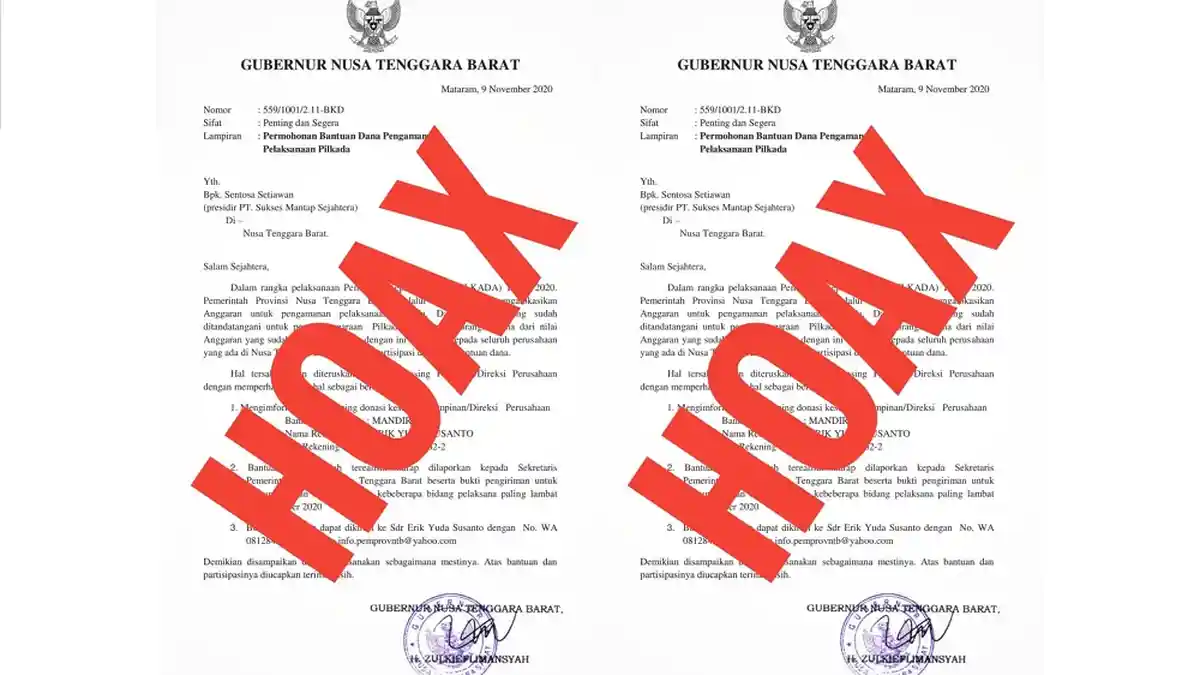 Surat Gubernur NTB Minta Dana Pilkada Beredar Lagi, Pemprov akan Laporkan Pelaku ke Polisi 