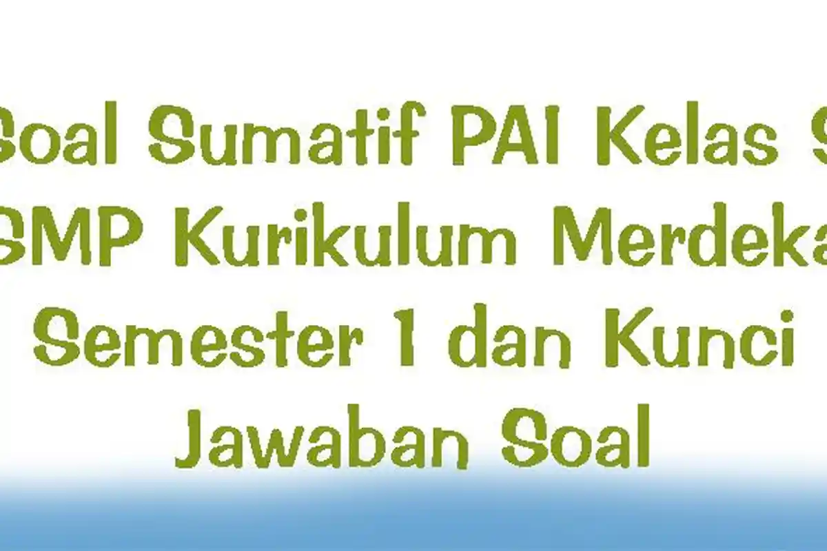 Soal Sumatif PAI Kelas 9 SMP Kurikulum Merdeka Semester 1 dan Kunci Jawaban Soal