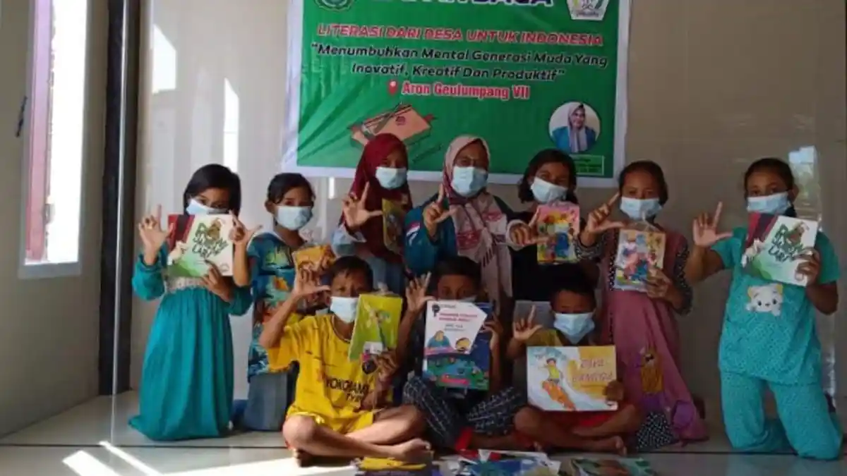 Mahasiswa KKM Umuslim, Kini Anak-anak Matangkuli Miliki Lapak Baca