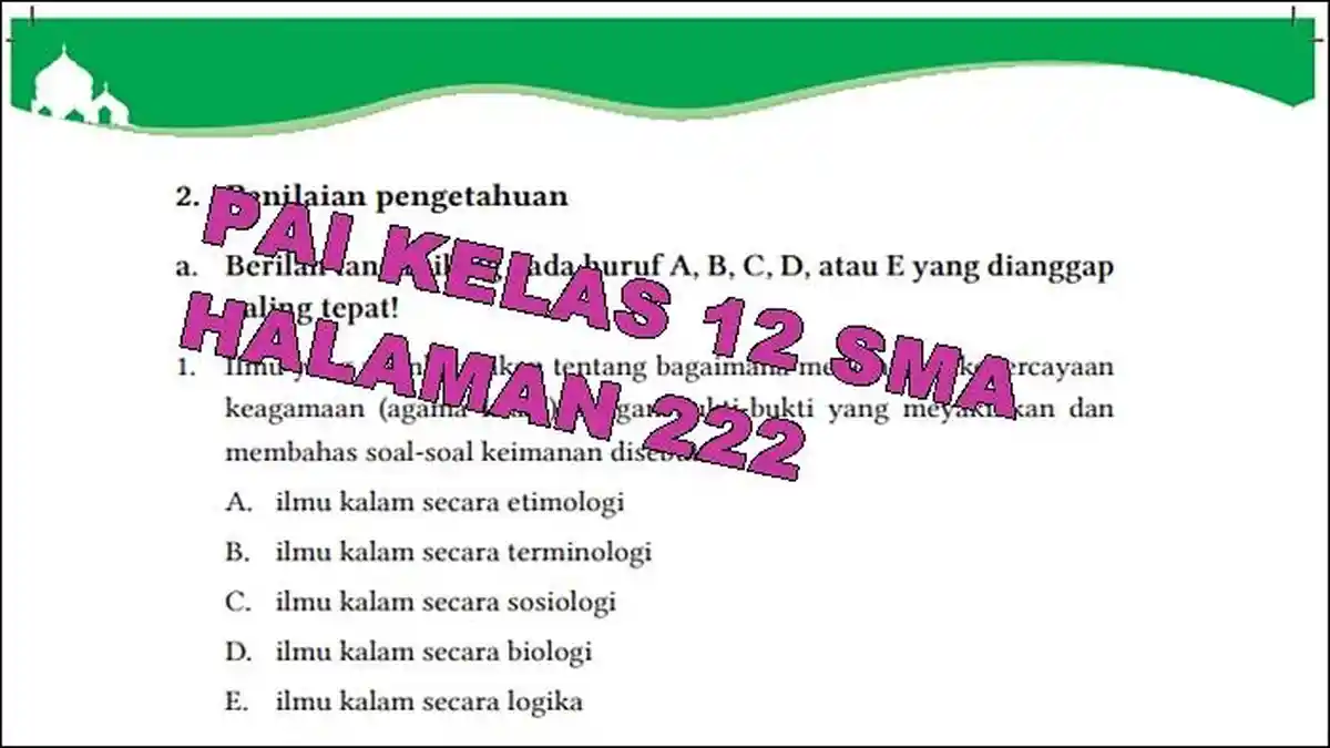 Kunci Jawaban PAI Kelas 12 SMA MA Semester 2 Kurikulum Merdeka Halaman ...
