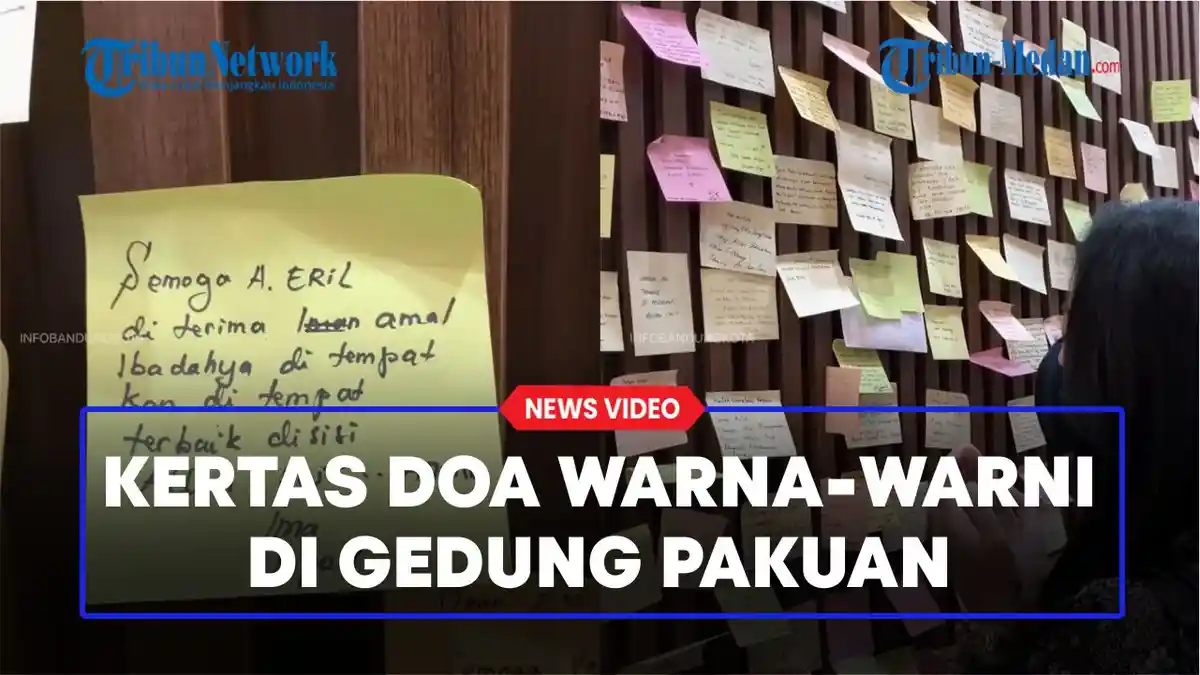 BIKIN HARU Gedung Pakuan Dihiasi Kertas Warna-warni Berisi Doa untuk Eril