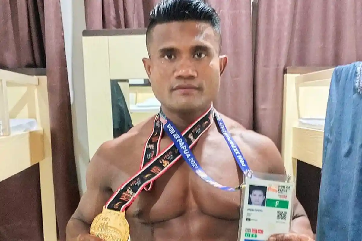Ternyata Ada Doa Istri Dibalik Kesuksesan Sertu Andri Raih Emas Binaraga PON Papua, Begini Kisahnya