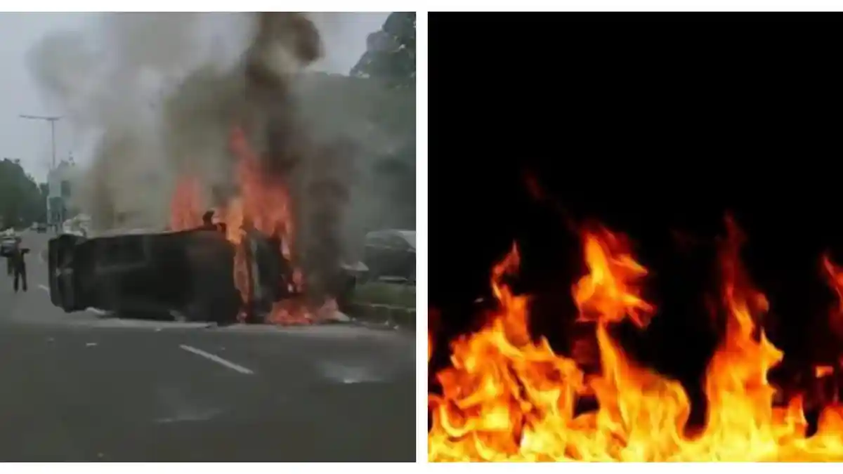 Kecelakaan Hari Ini di Bintaro, Pondok Aren: Mobil Alphard Terbalik hingga Terbakar Hebat!