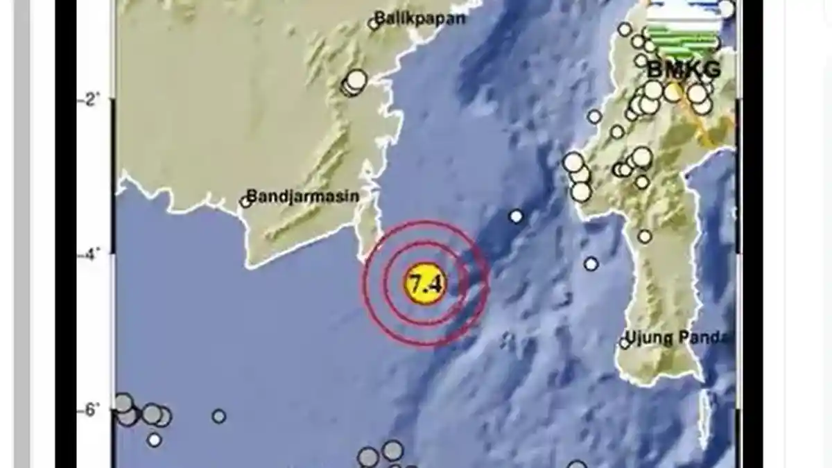 22 Gempa Bumi Selasa 29 Agustus 2023, BMKG : 9 Guncangan di Atas Mag 5.0, Tanah Bumbu Magnitudo 7.4