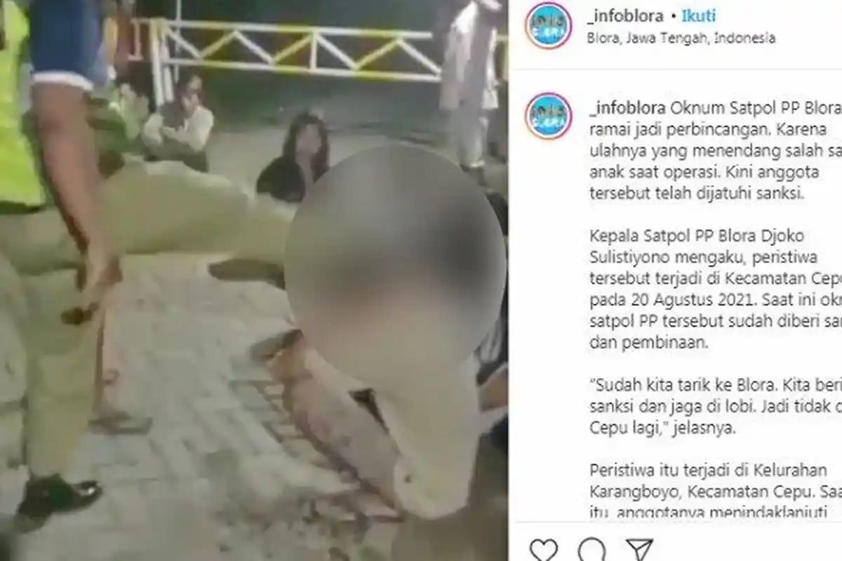Anak Buahnya Viral Karena Tendang Remaja Mabuk saat Razia, Ini Penjelasan Kasatpol PP Blora
