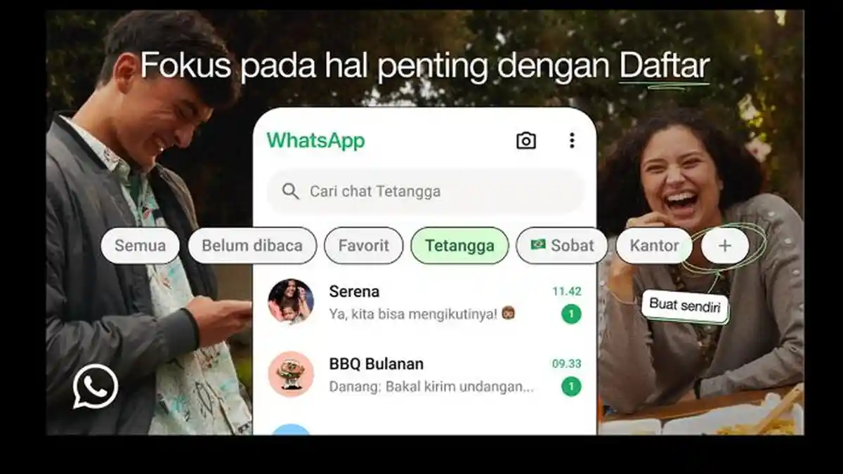 Cara Buat List atau Daftar Chat di WhatsApp, Bisa Kelompokkan Keluarga, Pekerjaan atau Hobi