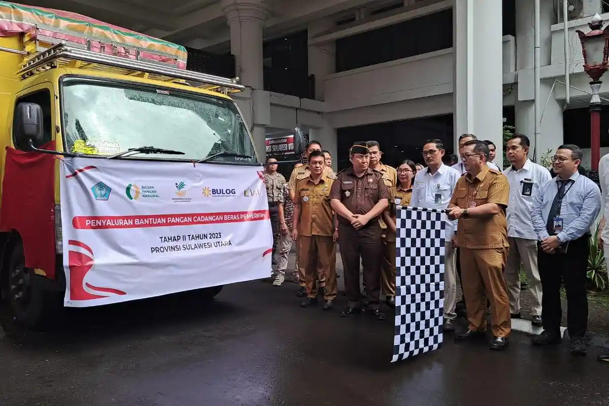 Pemprov Sulawesi Utara Salurkan Bantuan Pangan Cadangan Beras Pemerintah Tahap II Tahun 2023