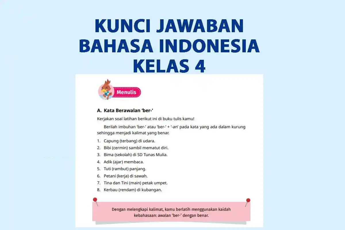 Kunci Jawaban Bahasa Indonesia Kelas 4 Halaman 59 Kurikulum Merdeka Edisi Revisi, Menulis