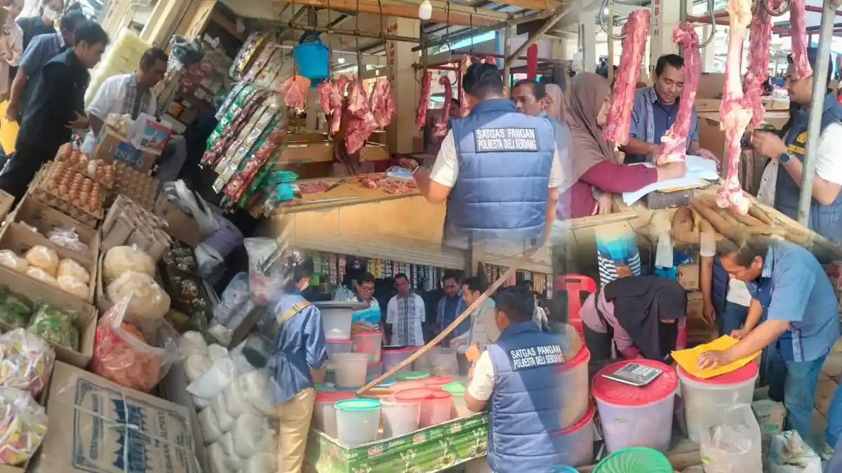 Satgas Saber Pangan Polresta Deliserdang Pantau Harga Bapokting di Pasar Bakaran Batu