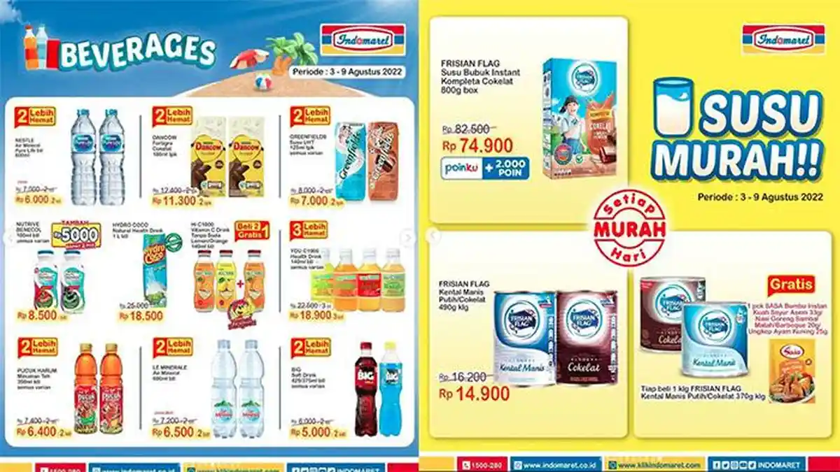 Promo Indomaret Hari Ini 8 Agustus 2022, Beras Minyak Goreng Sabun Deterjen & Susu Murah