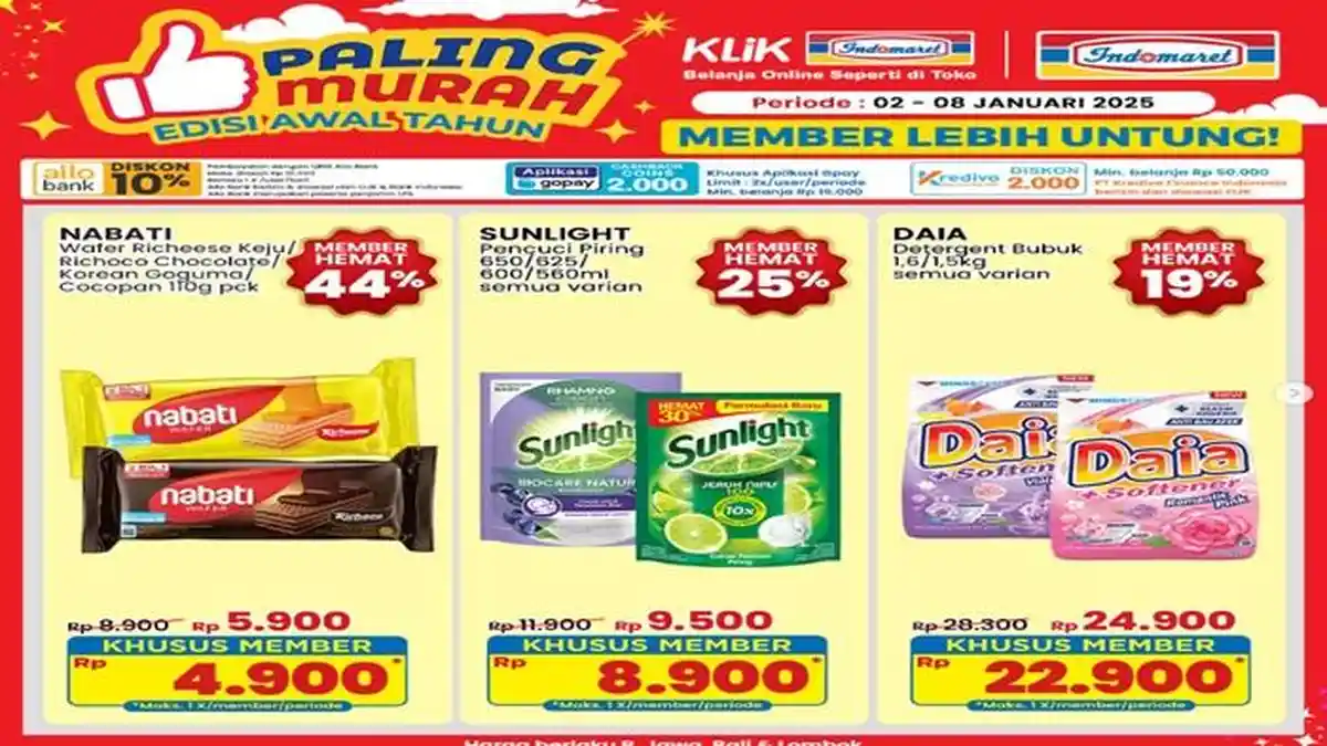 Serbu Paling Murah Hari Ini Promo Indomaret Januari 2025,Sunlight Rp 9. ...
