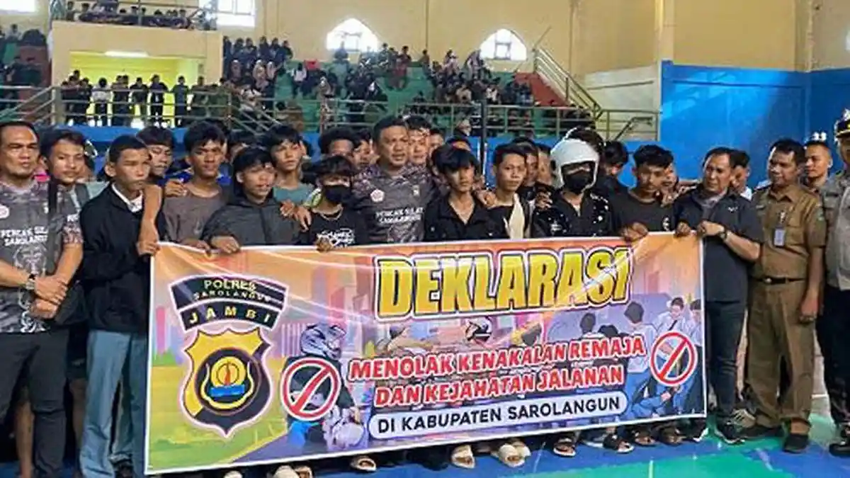80 Anak Geng Motor Sarolangun Berdamai dengan Polisi