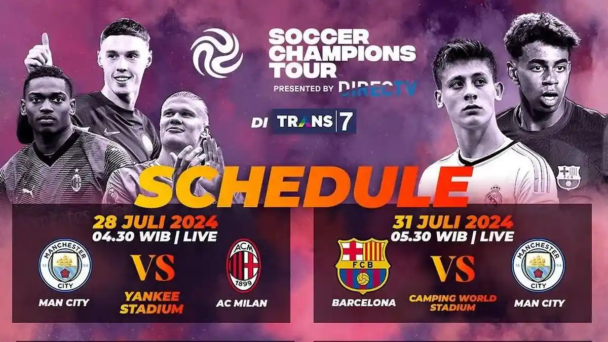 Jadwal Bola Live Trans 7 Pramusim, Barcelona vs Man City dan AC Milan vs Real Madrid