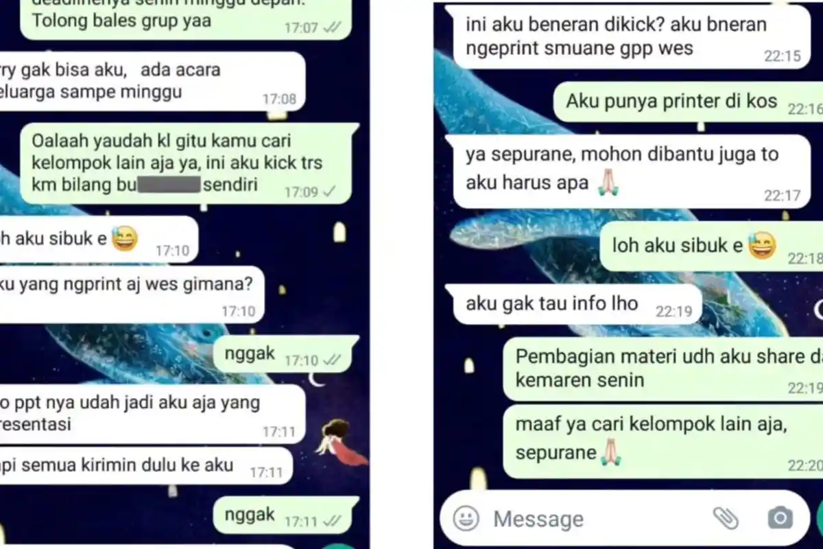 VIRAL, Mahasiswa di-Kick dari Kelompok Lantaran tak Ikut Kerja Tugas, Sikap Koordinator Dipuji