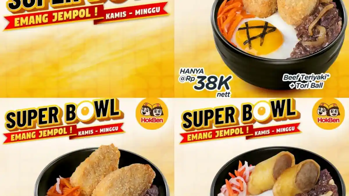 Promo HokBen 29 September 2024, Super Bowl Beef Yakiniku + Egg Chicken Roll + Telur Rp 38 Ribuan