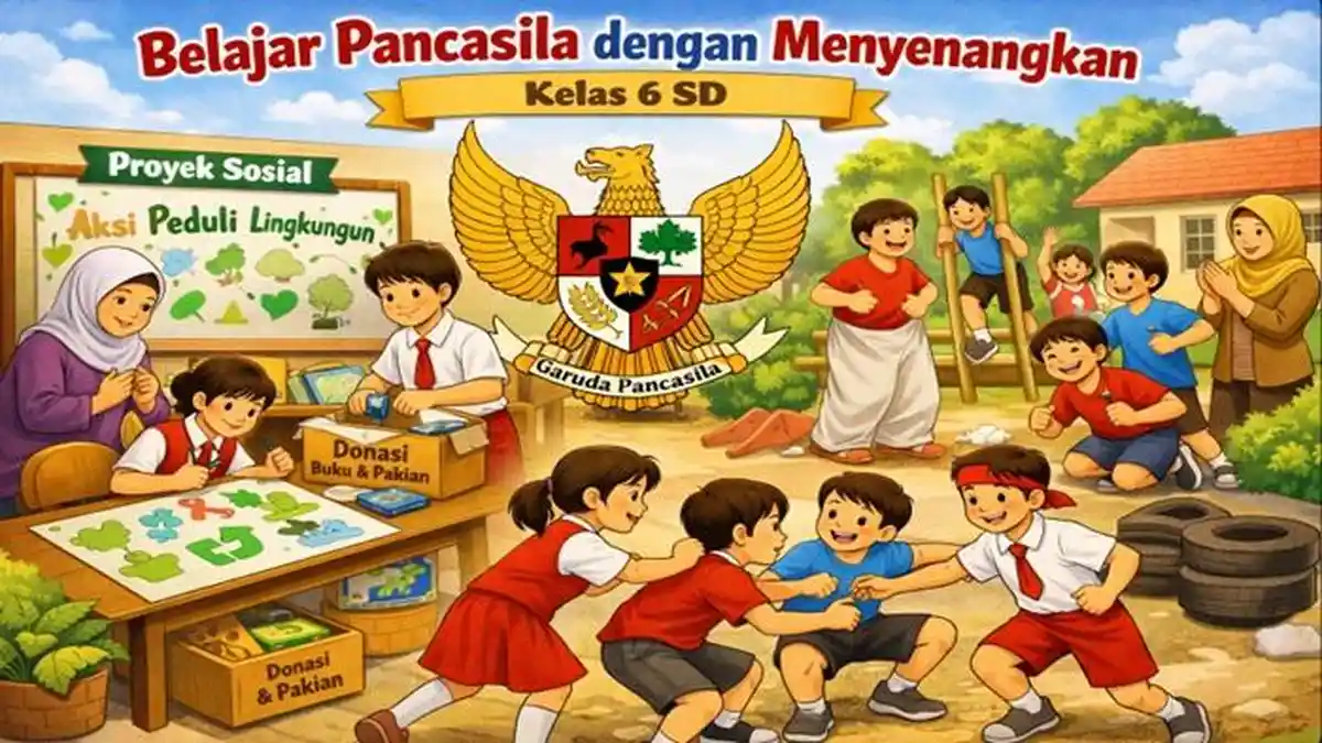 Rangkuman Materi & Soal HOTS Pendidikan Pancasila Kelas 6 SD Belajar Pancasila dengan Menyenangkan - Sripoku.com