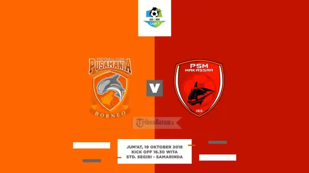 UPDATE Borneo FC vs PSM Makassar. Skor Babak Pertama 1-1, Gol Matias Conti Dibalas Gol M Rahmat