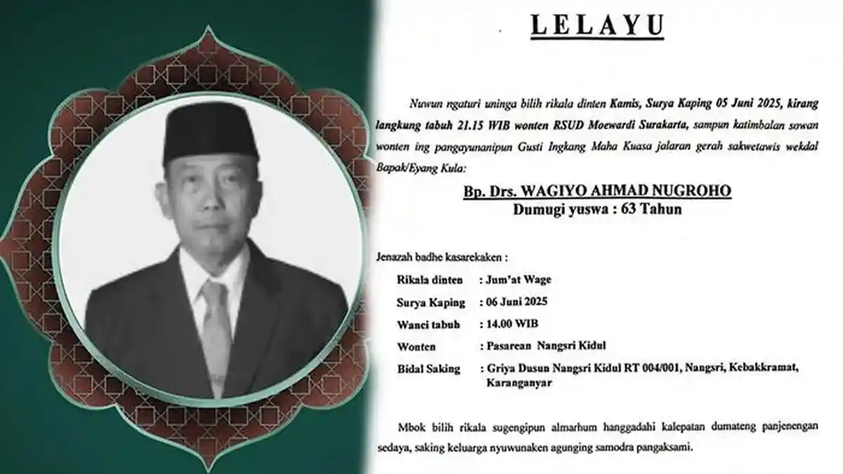 Innalilahi, Wagiyo Anggota DPRD Jateng dari Gerindra Karanganyar Meninggal Dunia