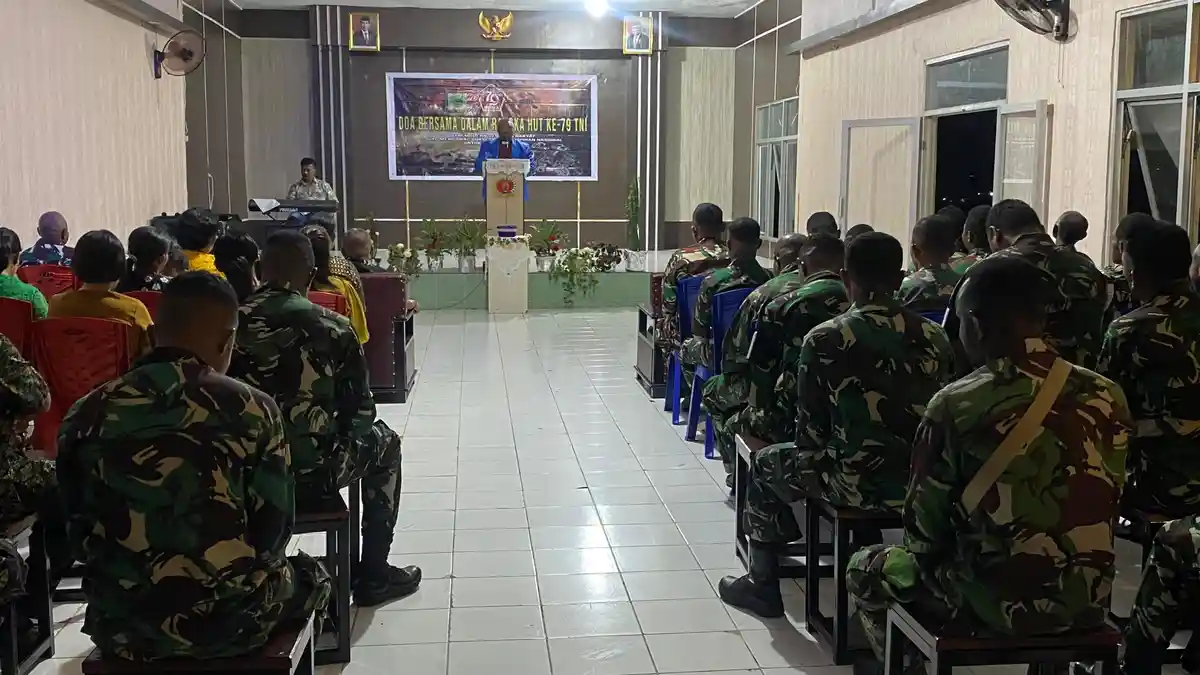 Jelang HUT ke-79 TNI, Prajurit Korem 182/JO  Fakfak Doa Bersama