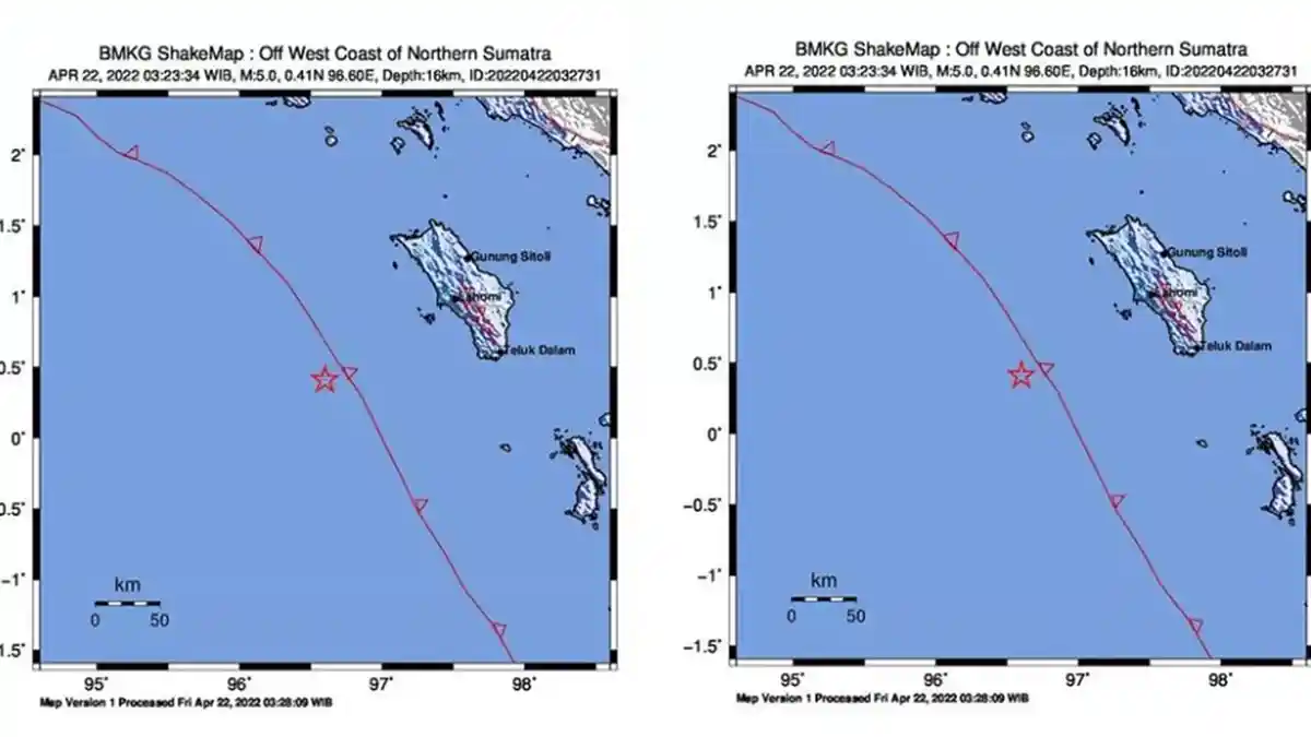 GEMPA Terkini di Nias Sumatera Utara, Begini Info BMKG Hari Ini