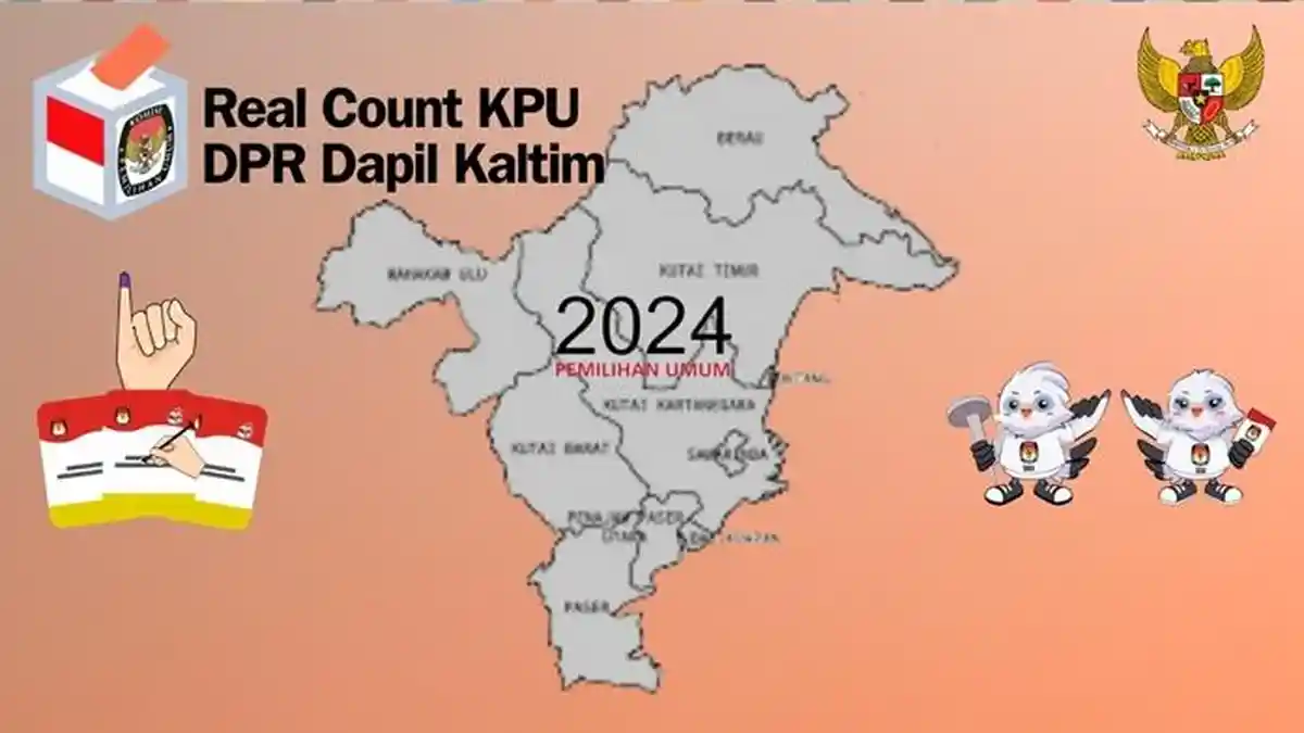UPDATE Real Count KPU DPR Dapil Kaltim, Partai Golkar Melejit, Cek Nama ...