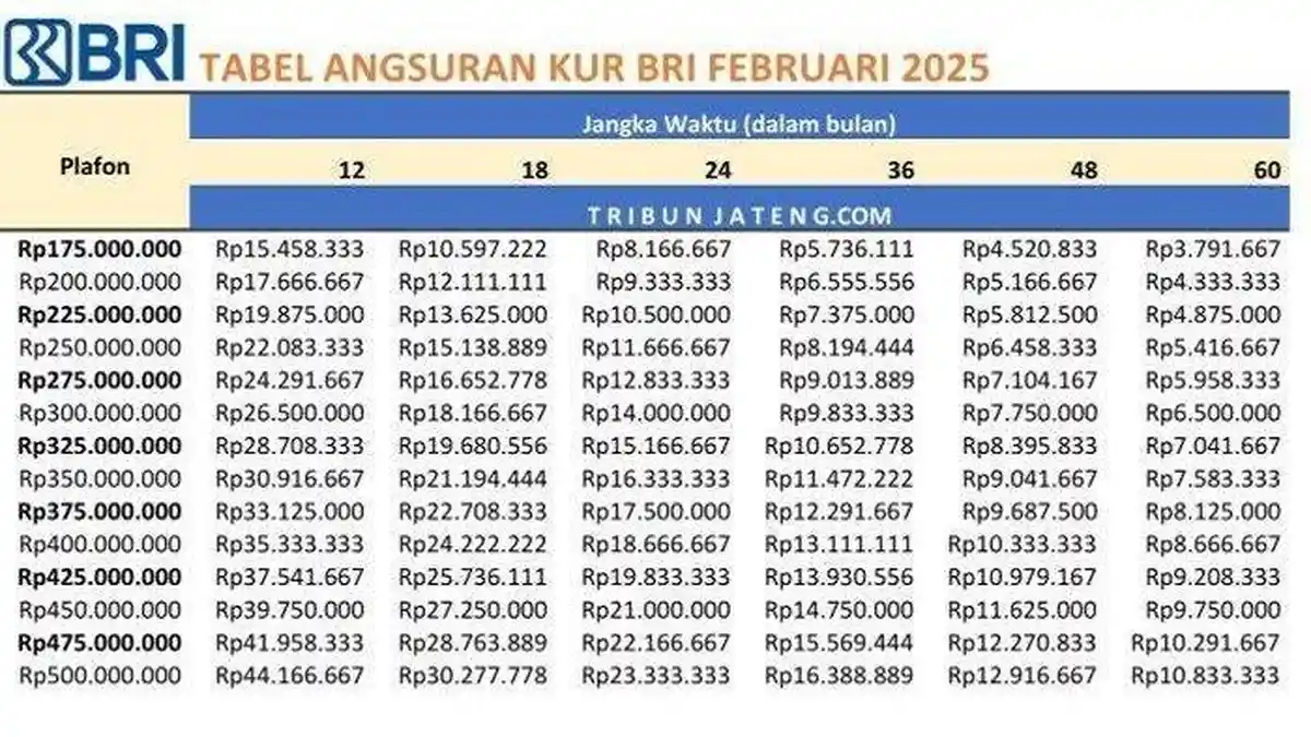 Info KUR BRI 2025, Proses Pendaftaran, Syarat, Suku Bunga dan Tenor Mulai Rp1-500 Juta