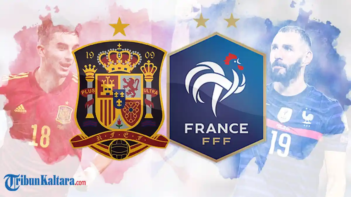 BERLANGSUNG Live Streaming Spanyol vs Prancis, Benzema Starter, Deschamps Pakai 3 Bek, Skor 0-0