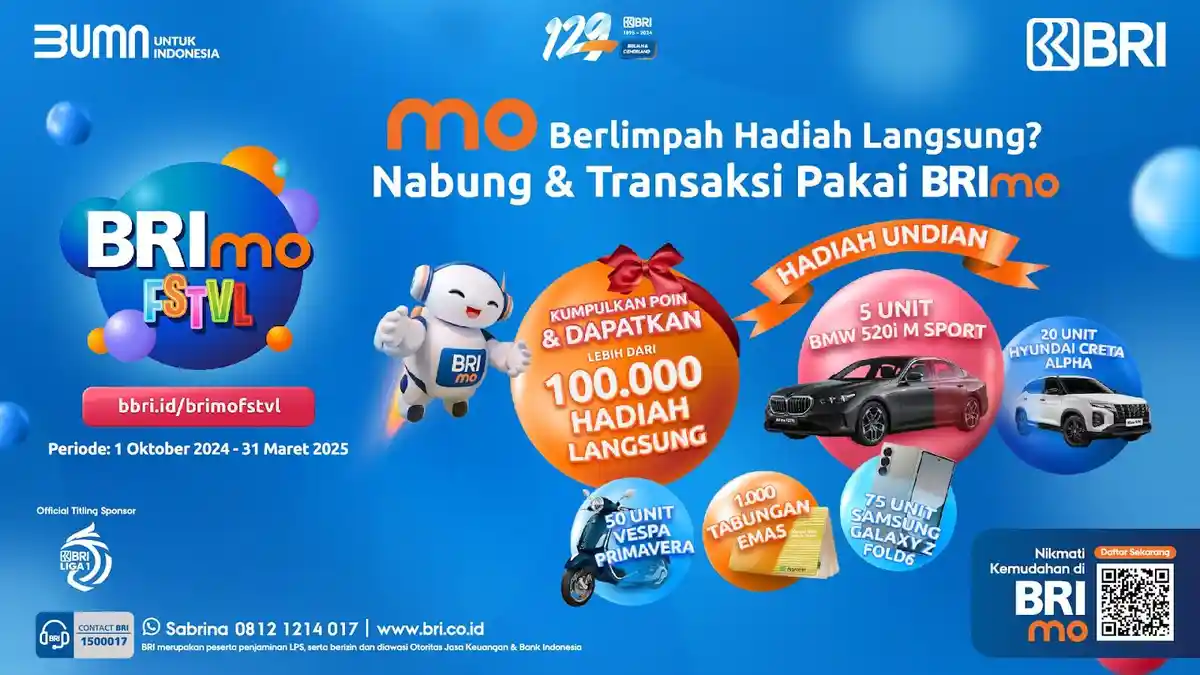 Hujan Hadiah di BRImo FSTVL 2024! Nabung dan Transaksi Pakai BRImo Bisa Untung Besar