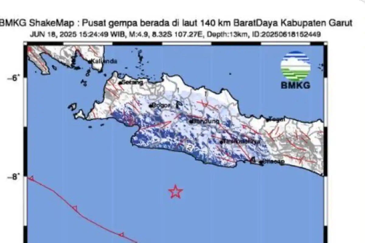 Barusan! Info BMKG Gempa Tasikmalaya Hari Ini dan Pusat Gempa Terkini 2 Menit yang lalu Jawa Barat
