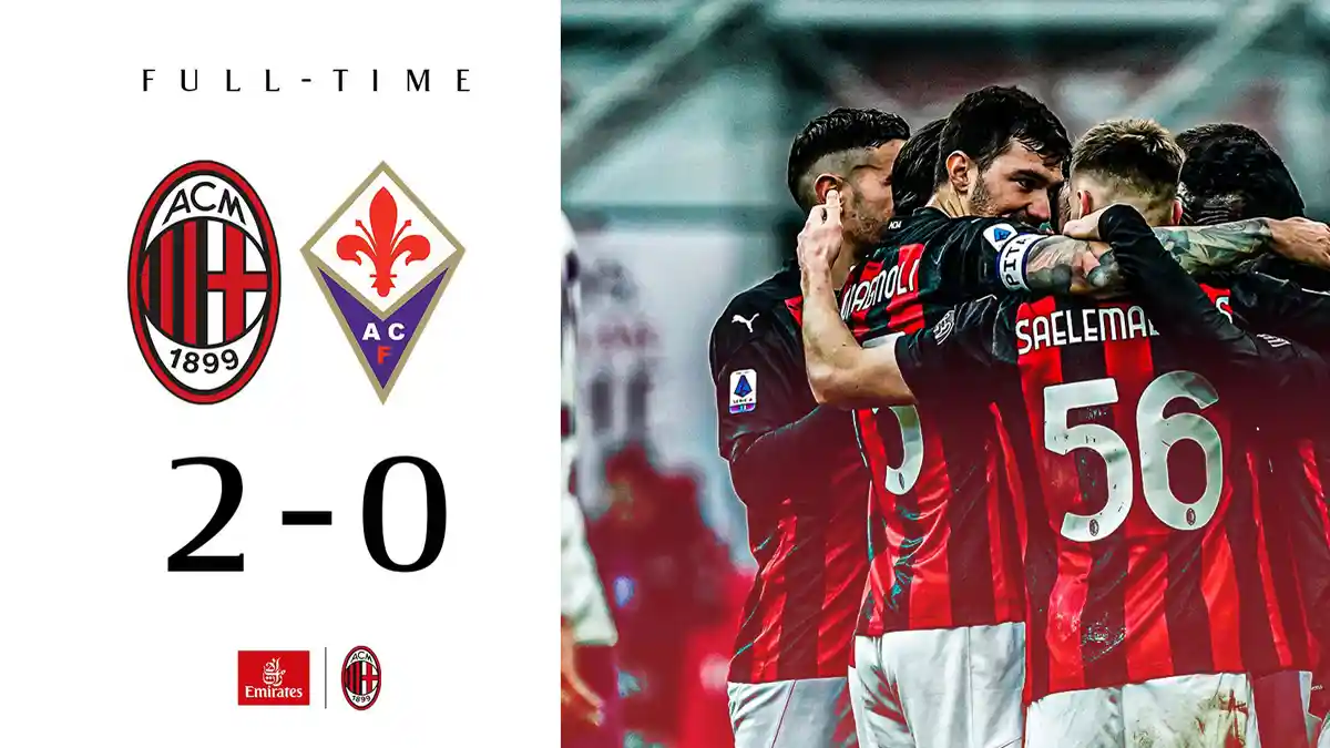Hasil AC Milan vs Fiorentina, Alessio Romagnoli dan Franck Kessie Cetak Gol, AC Milan Menang
