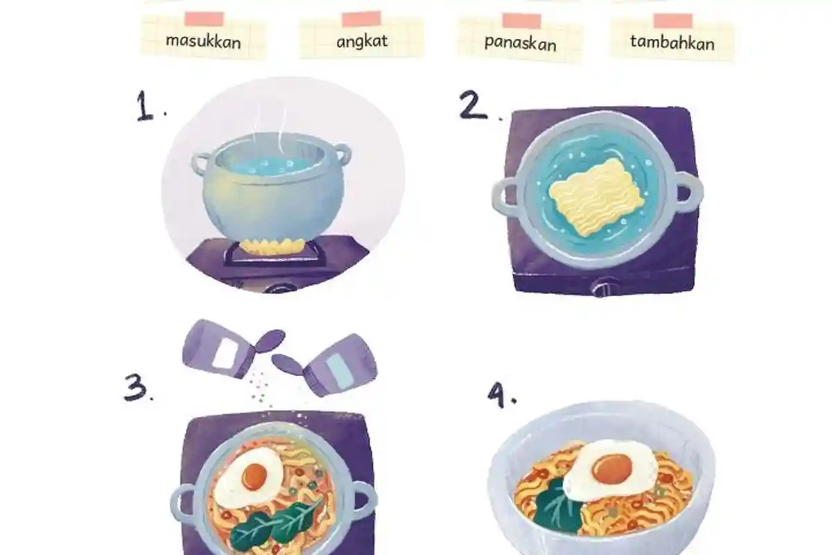 Kunci Jawaban Bahasa Indonesia Kelas 5 SD Halaman 67 Kurikulum Merdeka, Membuat Mi Rebus