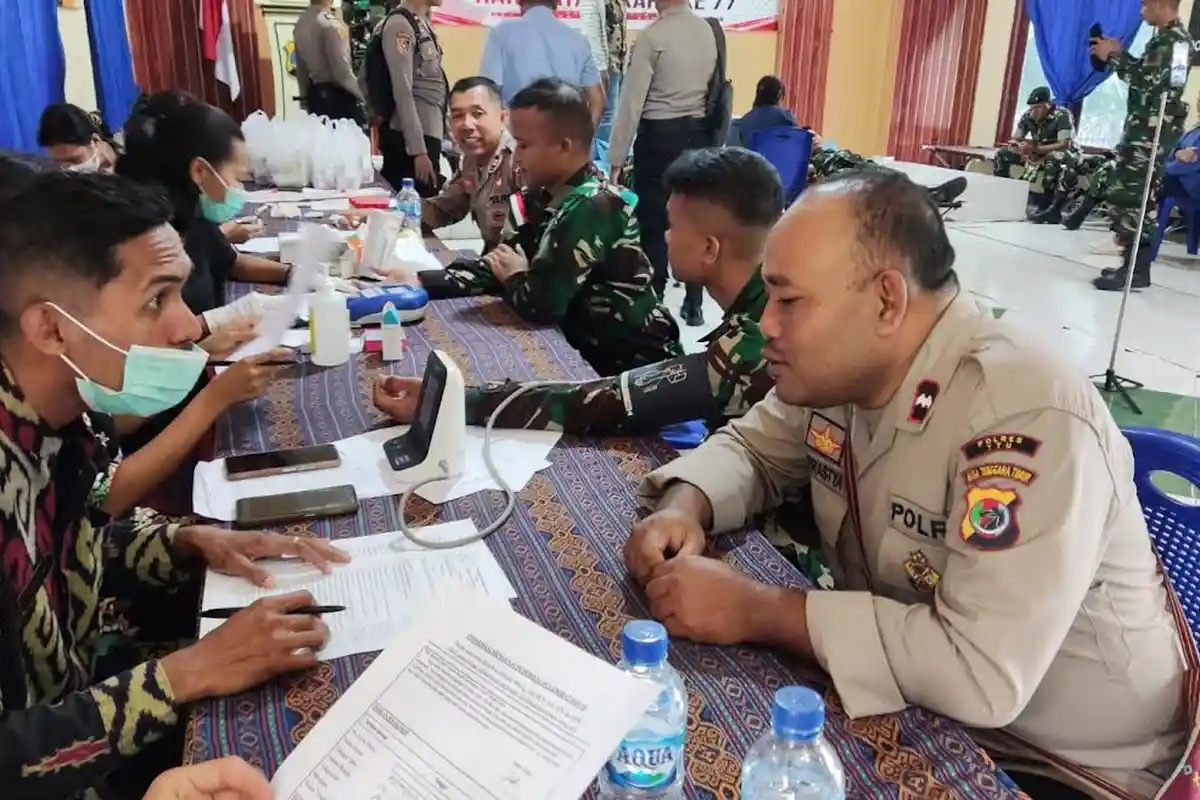 Polres Timor Tengah Utara Gelar Aksi Donor Darah Sambut HUT Bhayangkara ke-77