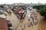 Foto Udara Banjir Rendam Jalan Jatinegara Barat