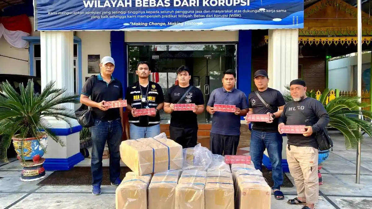 Petugas Amankan Ratusan Ribu Batang Rokok Tanpa Pita Cukai, Kerugian Negara Capai Rp 117 Juta