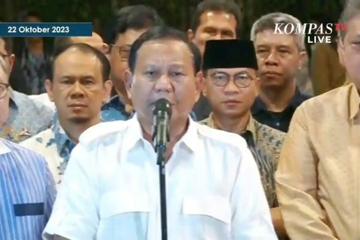 Prabowo Umumkan Gibran Rakabuming Raka Sebagai Cawapresnya Hasil Kesepakatan KIM