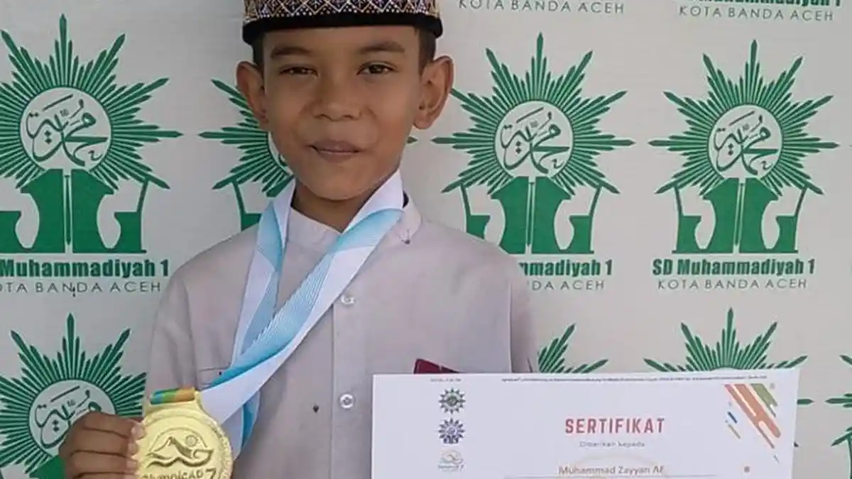 M Zayyan, Murid SD Muhammadiyah Banda Aceh Raih Emas Tahfidzhul Quran di Ajang Nasional
