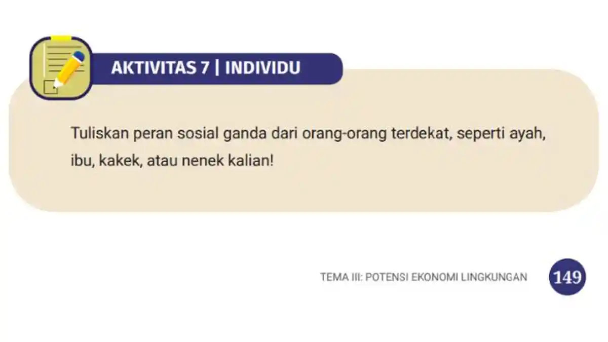 Kunci Jawaban IPS Kelas 7 Halaman 149 Kurikulum Merdeka Edisi Revisi, Peran Ganda Orang Terdekat