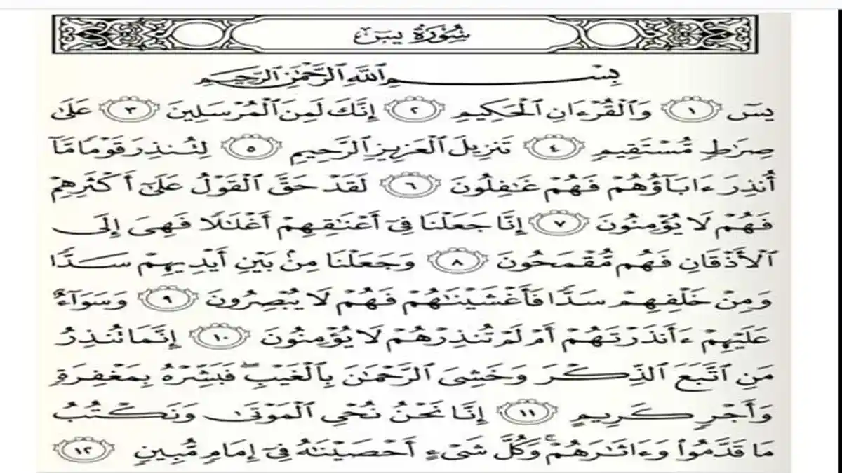 Bacaan Surat Yasin Ayat 1 - 83 Latin, Arab dan Terjemahan Indonesia
