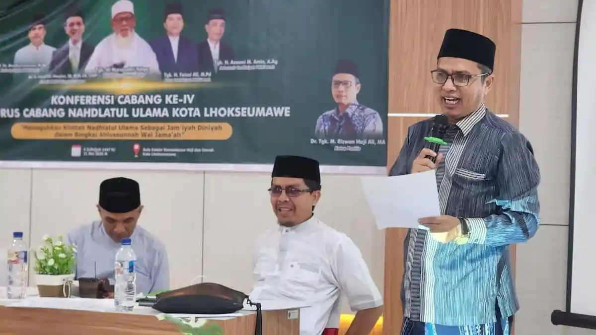 Dr Tgk Rizwan Haji Ali Kembali Pimpin Nahdlatul Ulama Lhokseumawe Masa Khidmat 2026–2031