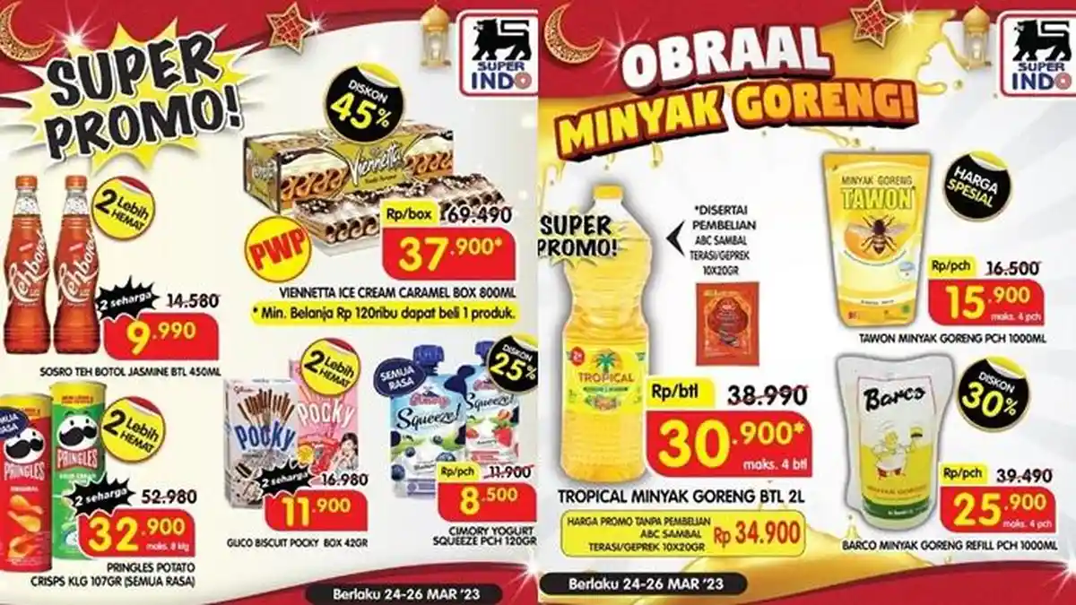 Promo JSM Superindo Hari ini Jumat 24 Maret 2023, Belanja Es Krim Viennetta Diskon 45 Persen