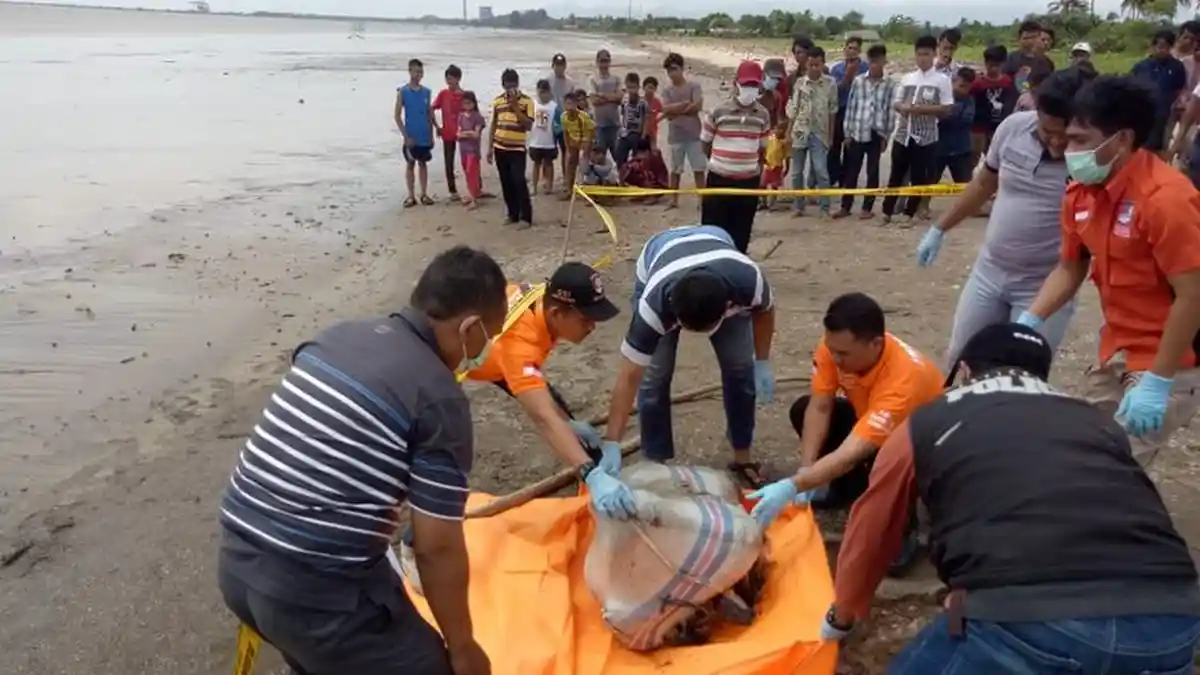 Jenazah Dibungkus Karung Gegerkan Warga Pantai Pandeglang