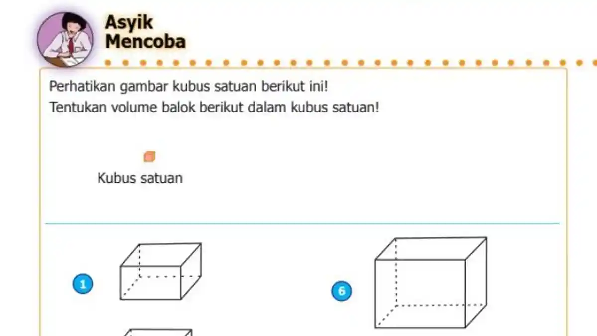 Kunci Jawaban Matematika Kelas 5 Halaman 147, Asyik Mencoba: Volume Balok