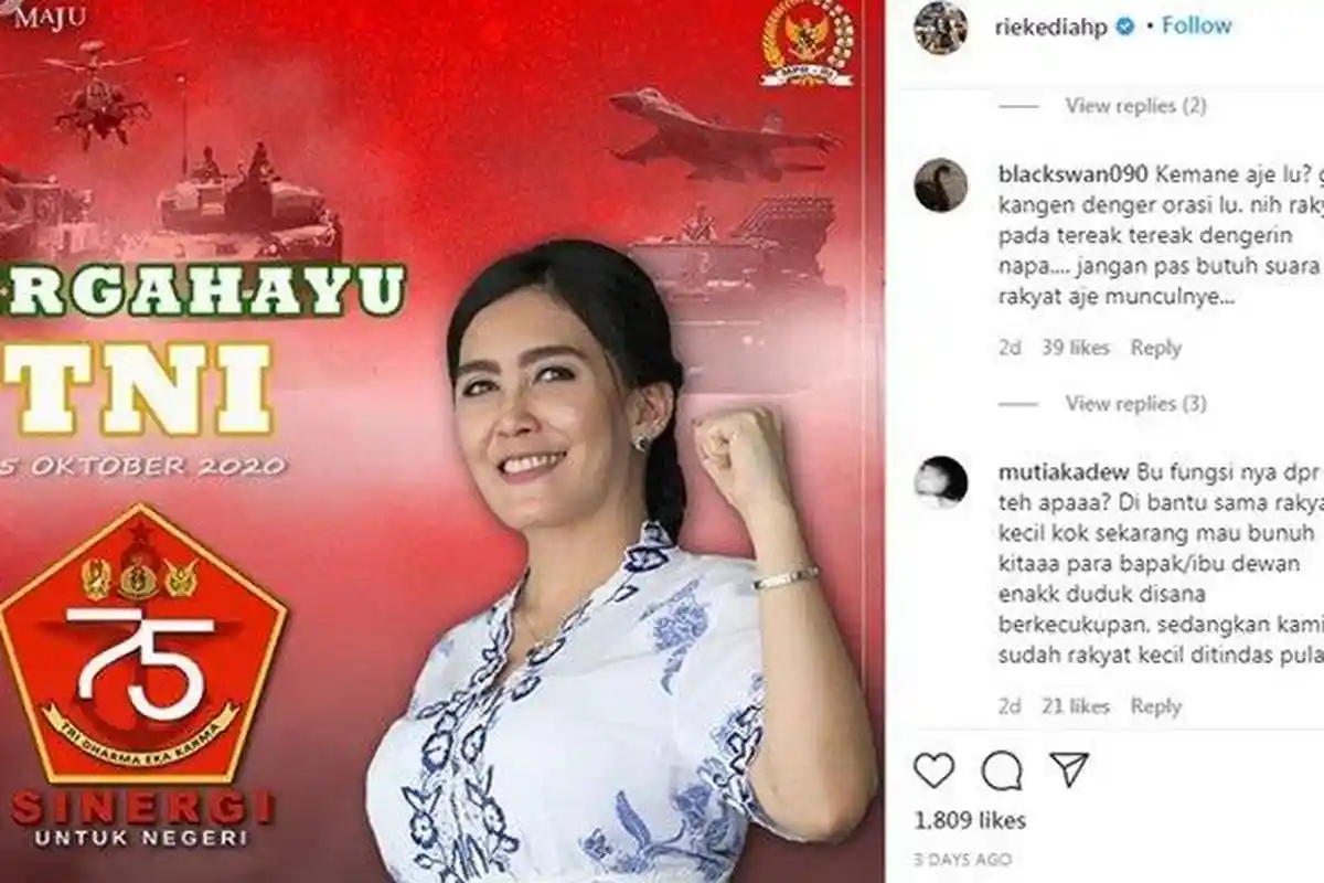 Artis-artis Anggota DPR RI Ikut Dihujat, Rieke Diajak Demo Lagi, Nurul Ditantang Buat UU Koruptor