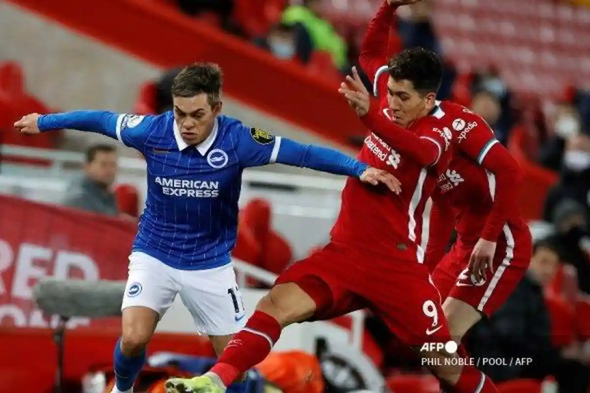 Hasil Liga Inggris, Liverpool vs Brighton, The Reds Terpeleset di Kandang, Brighton Jauhi Zona Merah