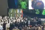 Presiden Prabowo Tiba di Acara Rakornas SICC Sentul, Disambut 'Lagu Maju Tak Gentar'