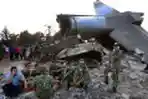 Pesawat Hercules TNI AU Jatuh di Medan