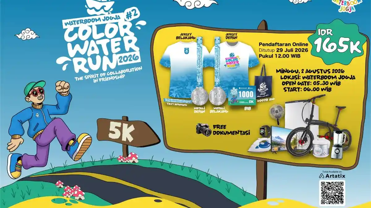 Siap Seru-seruan Lari! Color Water Run ke 2 Kembali Hadir di Waterboom Jogja di 2 Agustus 2026 - Tribunjogja.com
