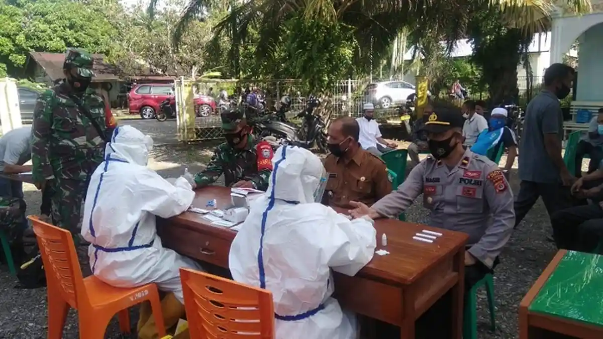 Kodim Abdya Gelar Rapid Test Massal di 4 Koramil, Diikuti TNI, Polri, hingga Warga, Begini Hasilnya