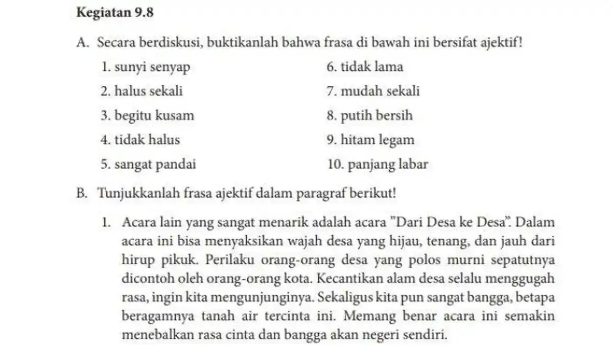 Kurikulum Merdeka, Soal dan Kunci Jawaban Bahasa Indonesia Kelas 8 SMP/MTS Halaman 254 Bagian A - B