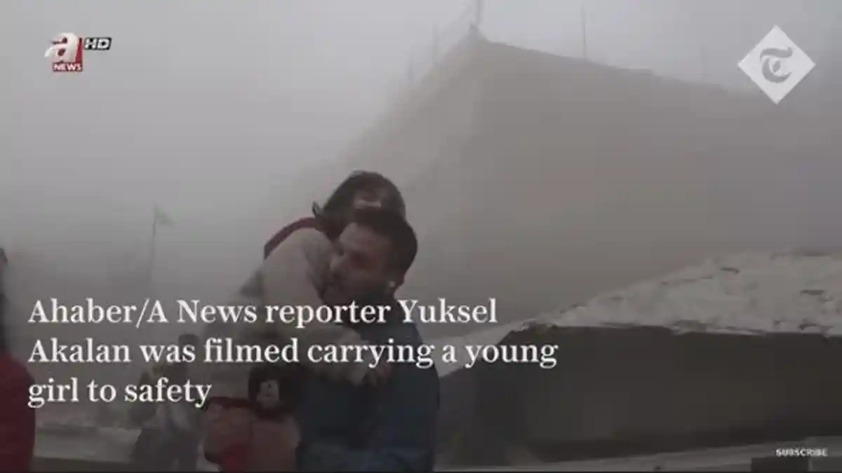 News Anchor Turki Tinggalkan Live Demi Bantu Anak Kecil Korban Gempa, Cepat Gendong ke Tempat Aman